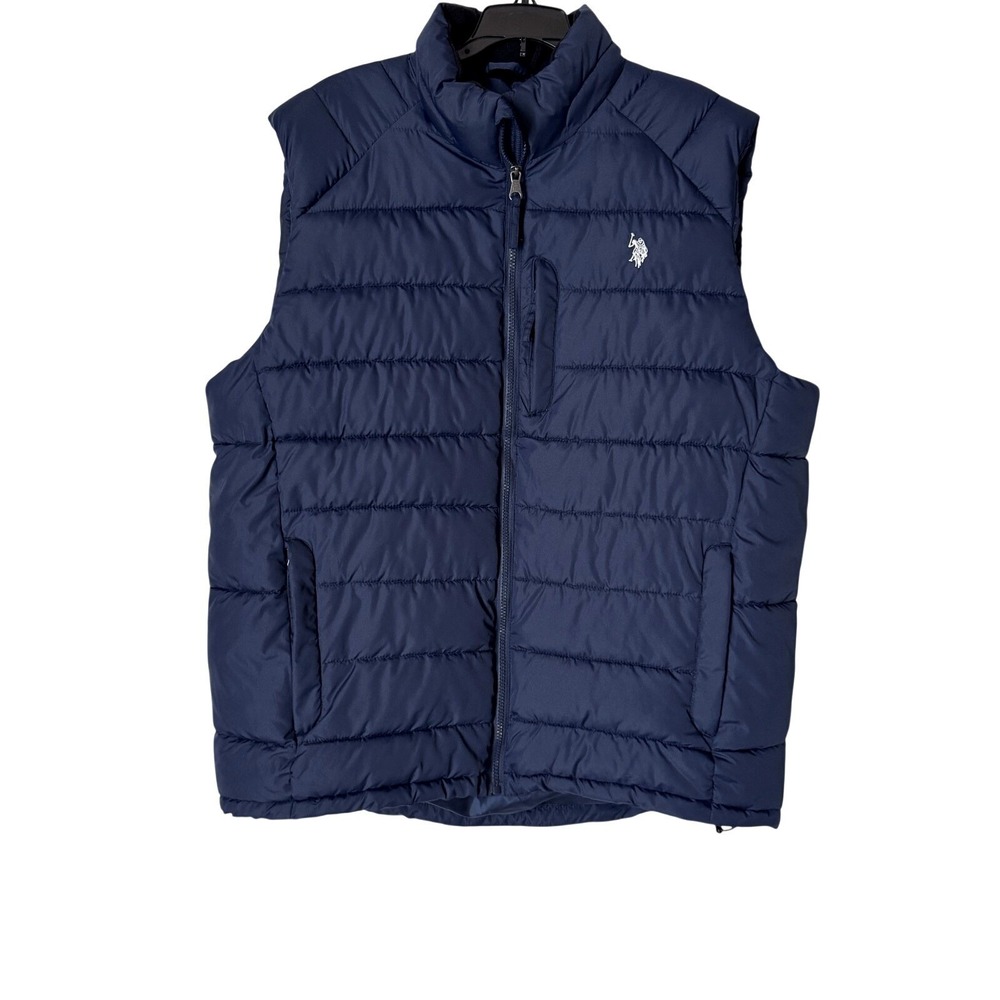 U.S. Polo Assn. Puffer Vest Mens 2XL Navy Slim Fit Water Resistant Warm